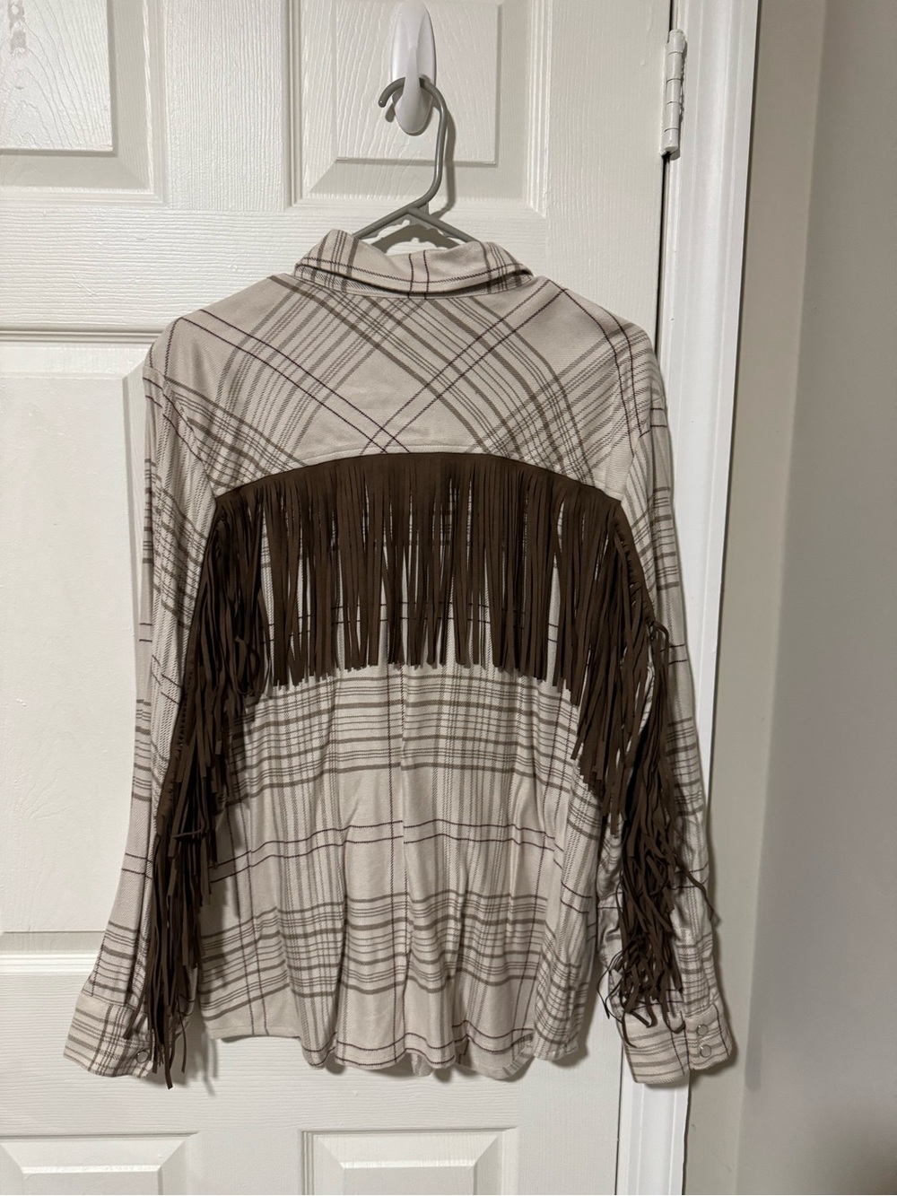 Idyllwind Cream Plaid Fringe Western Shirt
